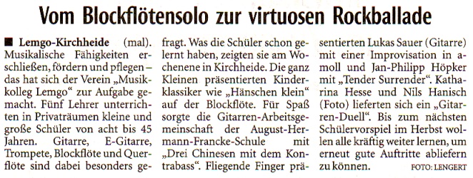 Lippische Landeszeitung vom 11.03.08